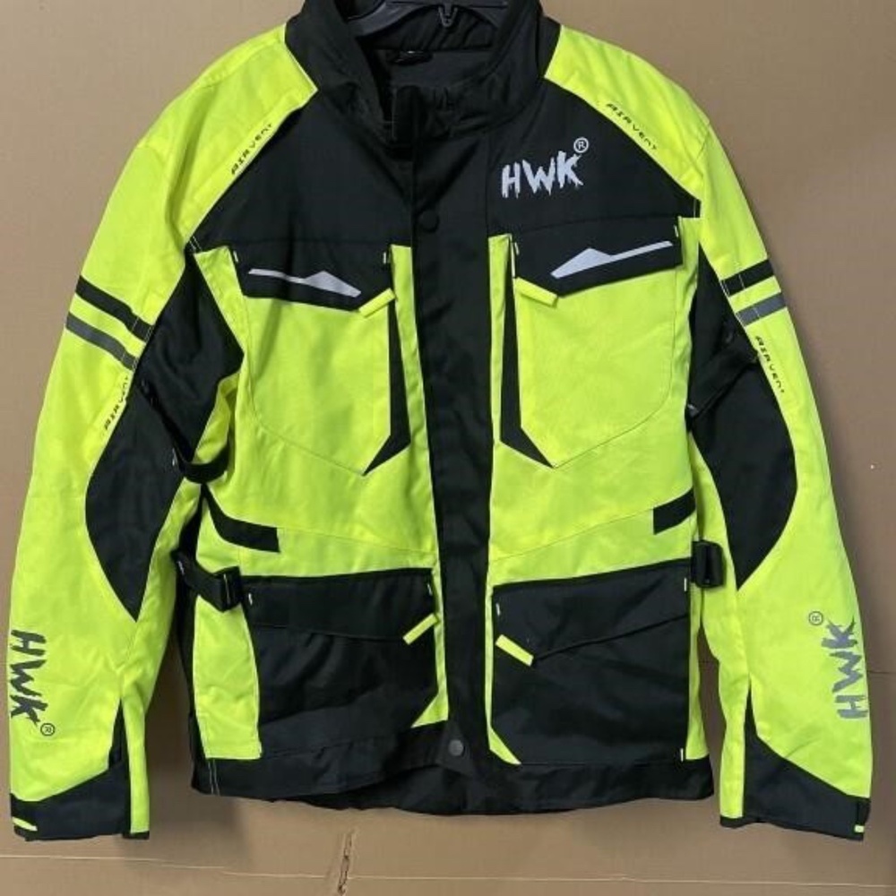 HWK Motorcycle Jacket Lg Mens Adventure Touring Motorcross Armor Padded